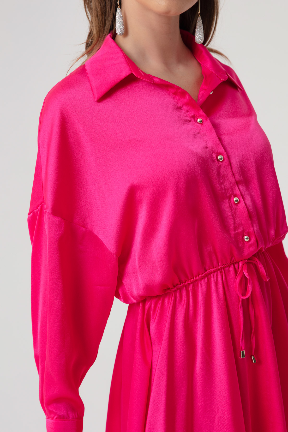 Women's Fuchsia Shirt Dress