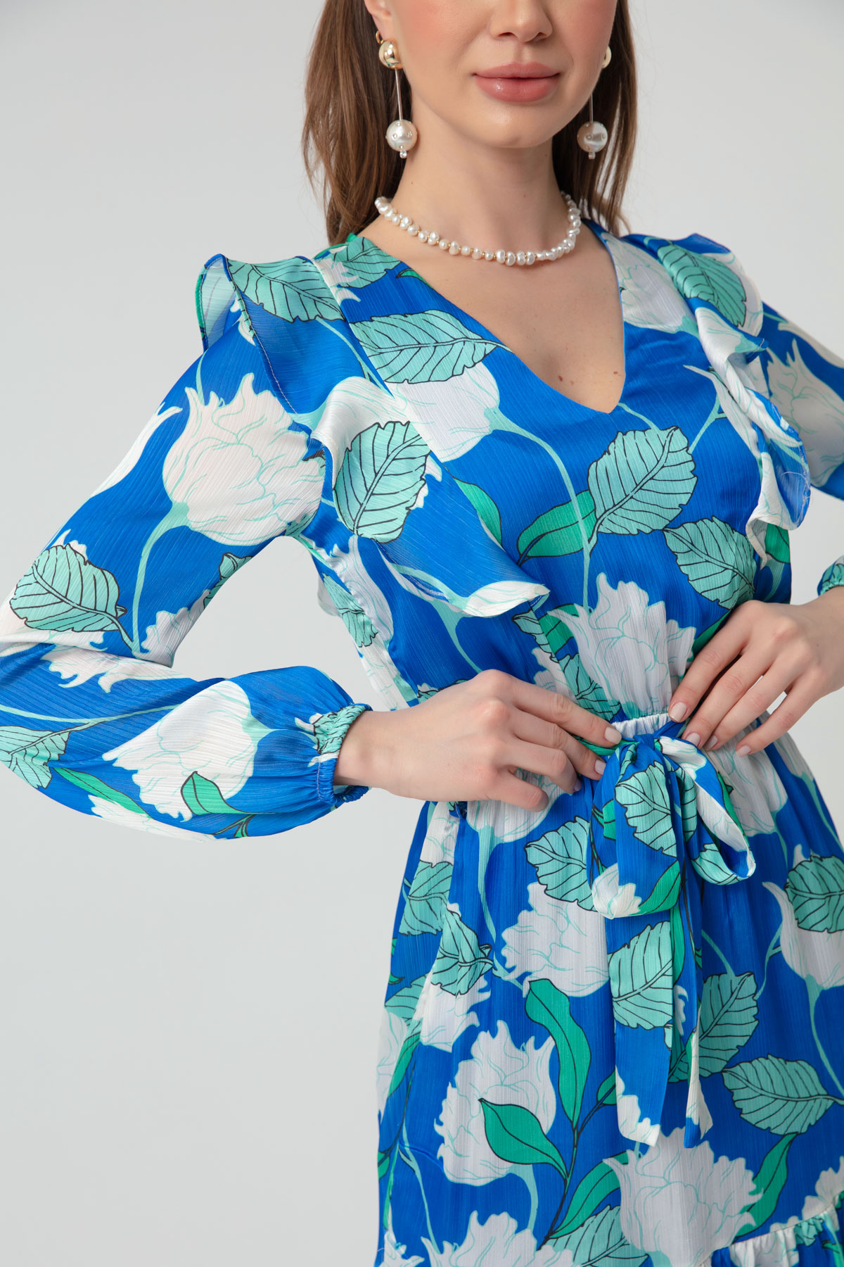 Women's Blue Floral Mini Dress