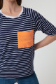 Women's Orange Striped T-Shirt