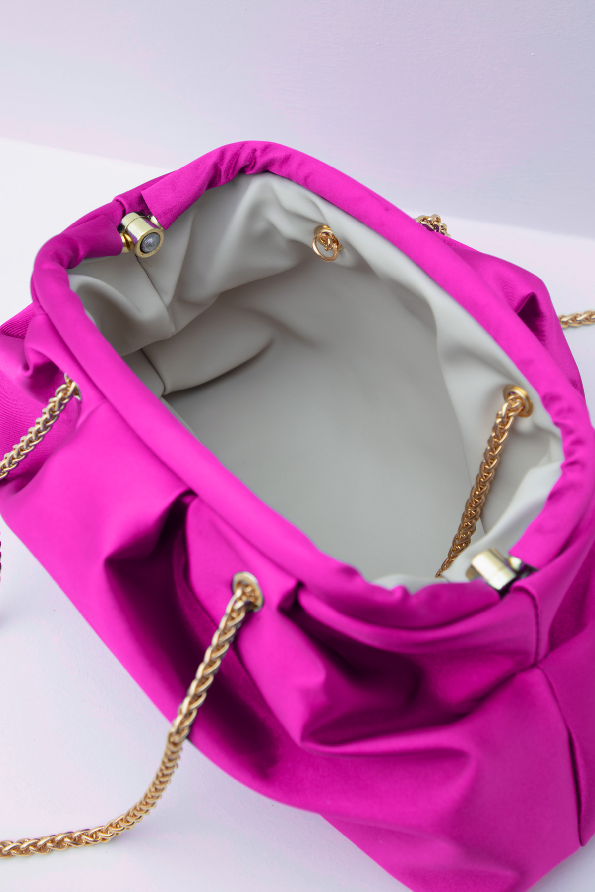 Women's Fuchsia Satin Bag