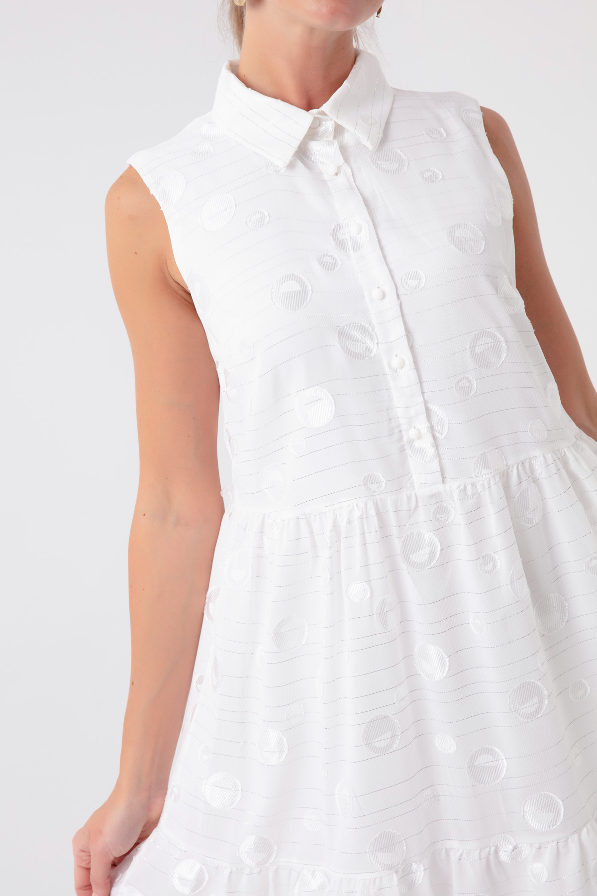 Women's White Frilly Mini Dress