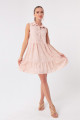 Women's Beige Frilly Mini Dress