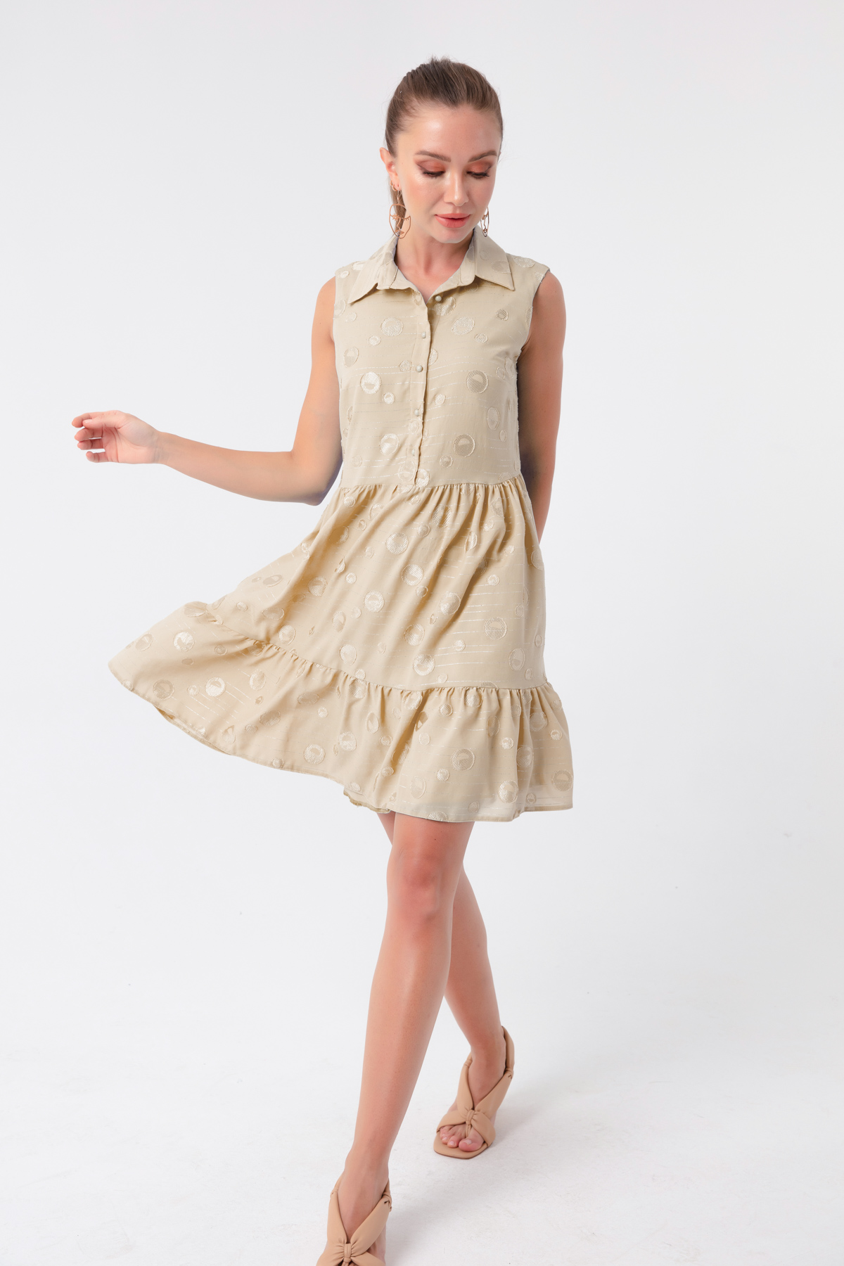 Women's Mink Frilly Mini Dress