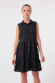 Women's Black Frilly Mini Dress