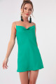 Women's Green Mini Satin Dress