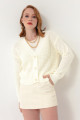 Women's White Knitwear Cardigan