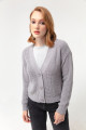 Women's Gray Knitwear Cardigan