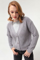 Women's Gray Knitwear Cardigan