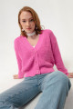 Women's Pink Knitwear Cardigan