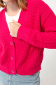 Women's Fuchsia Knitwear Cardigan