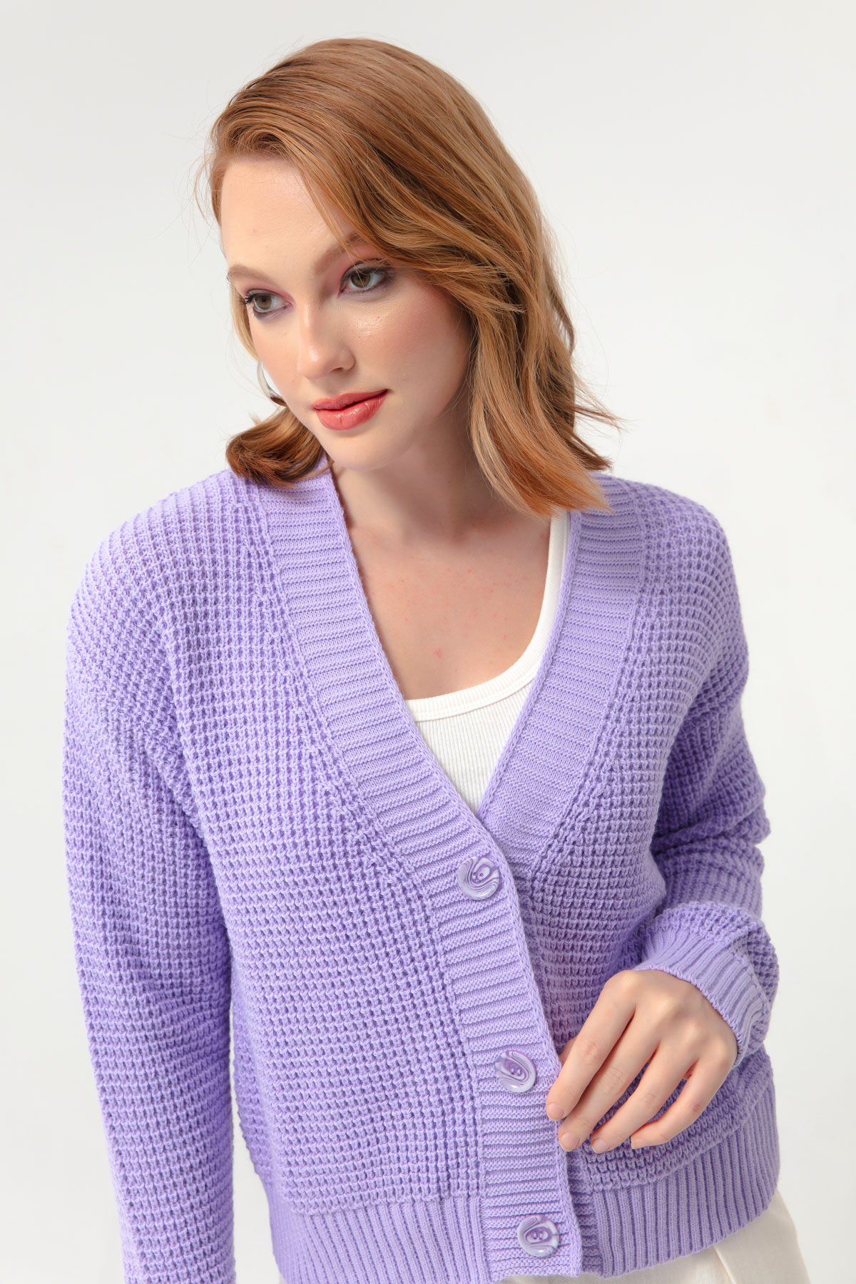 Women's Lilac Knitwear Cardigan