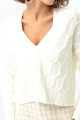 Women's White Buttoned Knitwear Cardigan