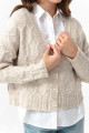 Women's Beige Buttoned Knitwear Cardigan