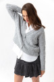 Women's Gray Buttoned Knitwear Cardigan