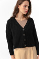 Women's Black Buttoned Knitwear Cardigan