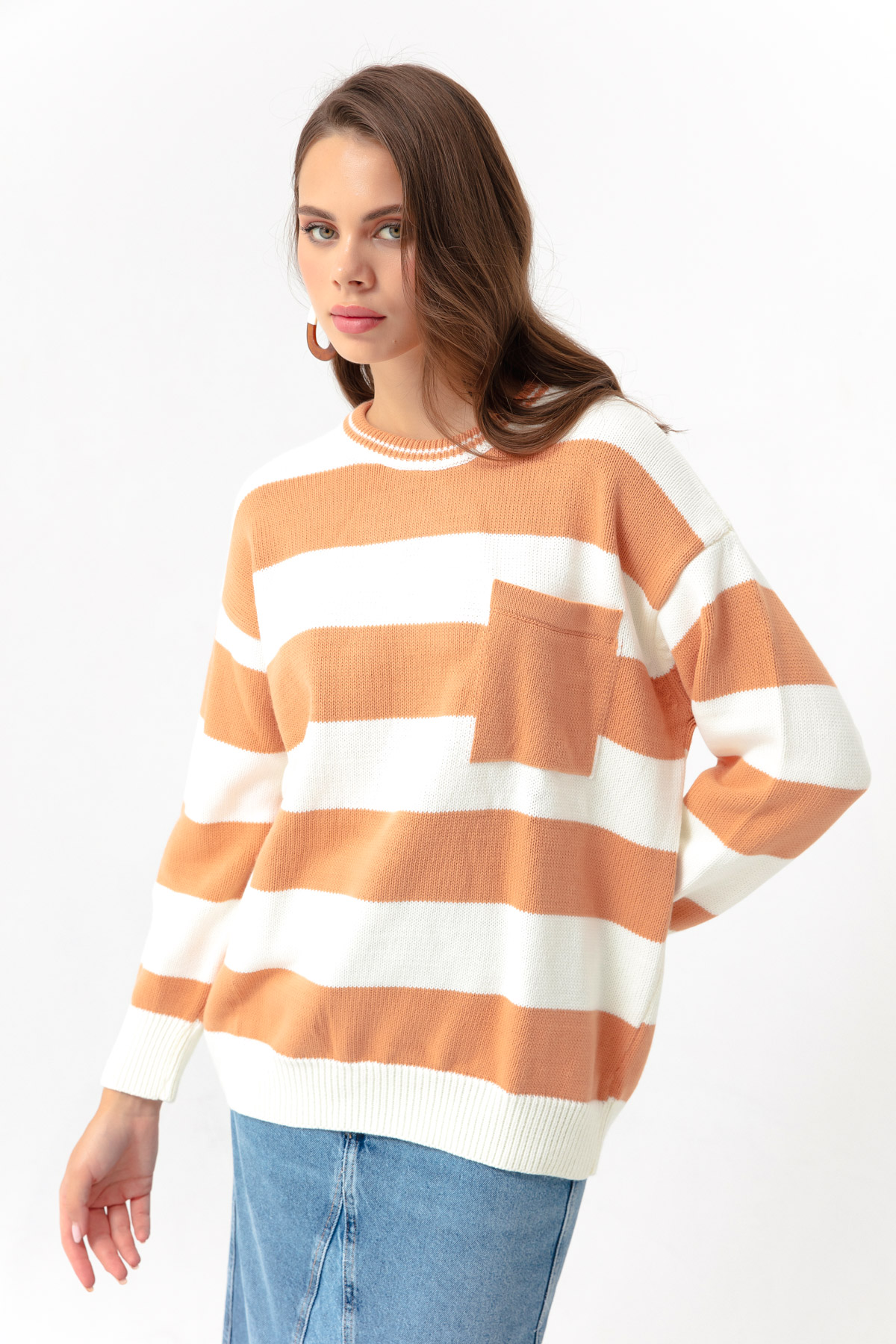 Women's Powder Striped Knitwear Sweater