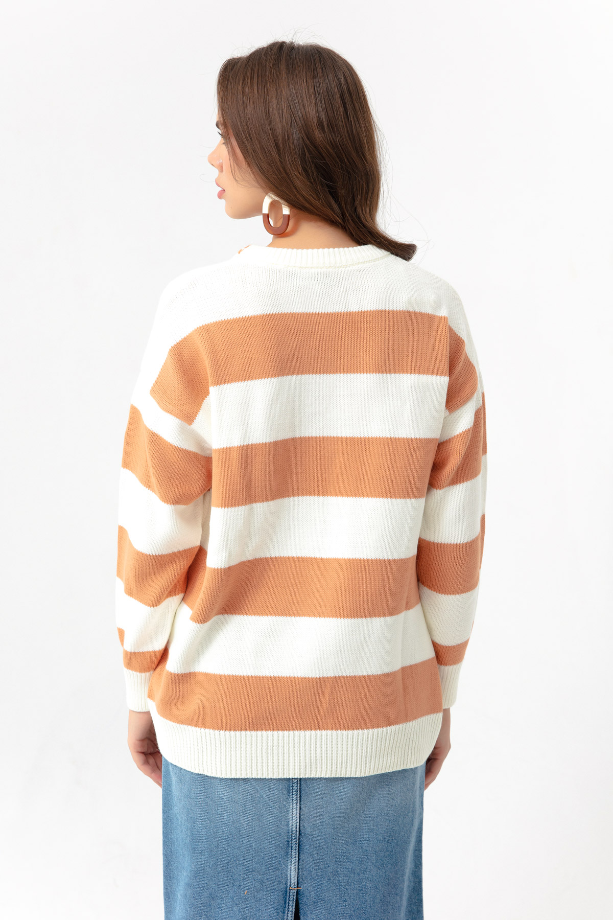 Women's Powder Striped Knitwear Sweater