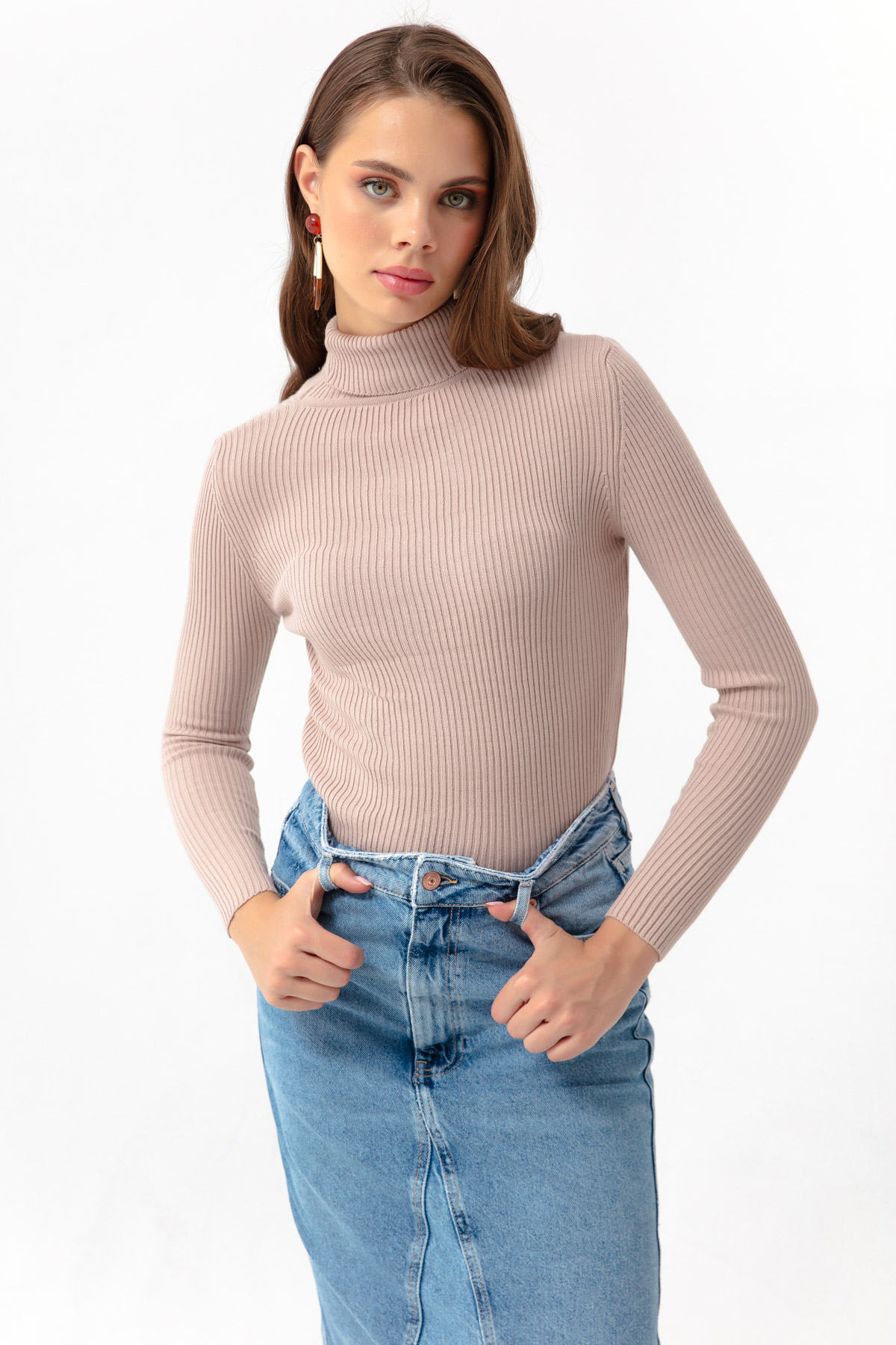 Women's Powder Turtleneck Knitwear Sweater