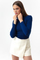 Women's Blue Turtleneck Knitwear Sweater