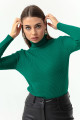 Women's Emerald Green Turtleneck Knitwear Sweater