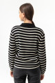 Women's Black Striped Knitwear Sweater
