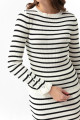 Women's White Striped Knitwear Set