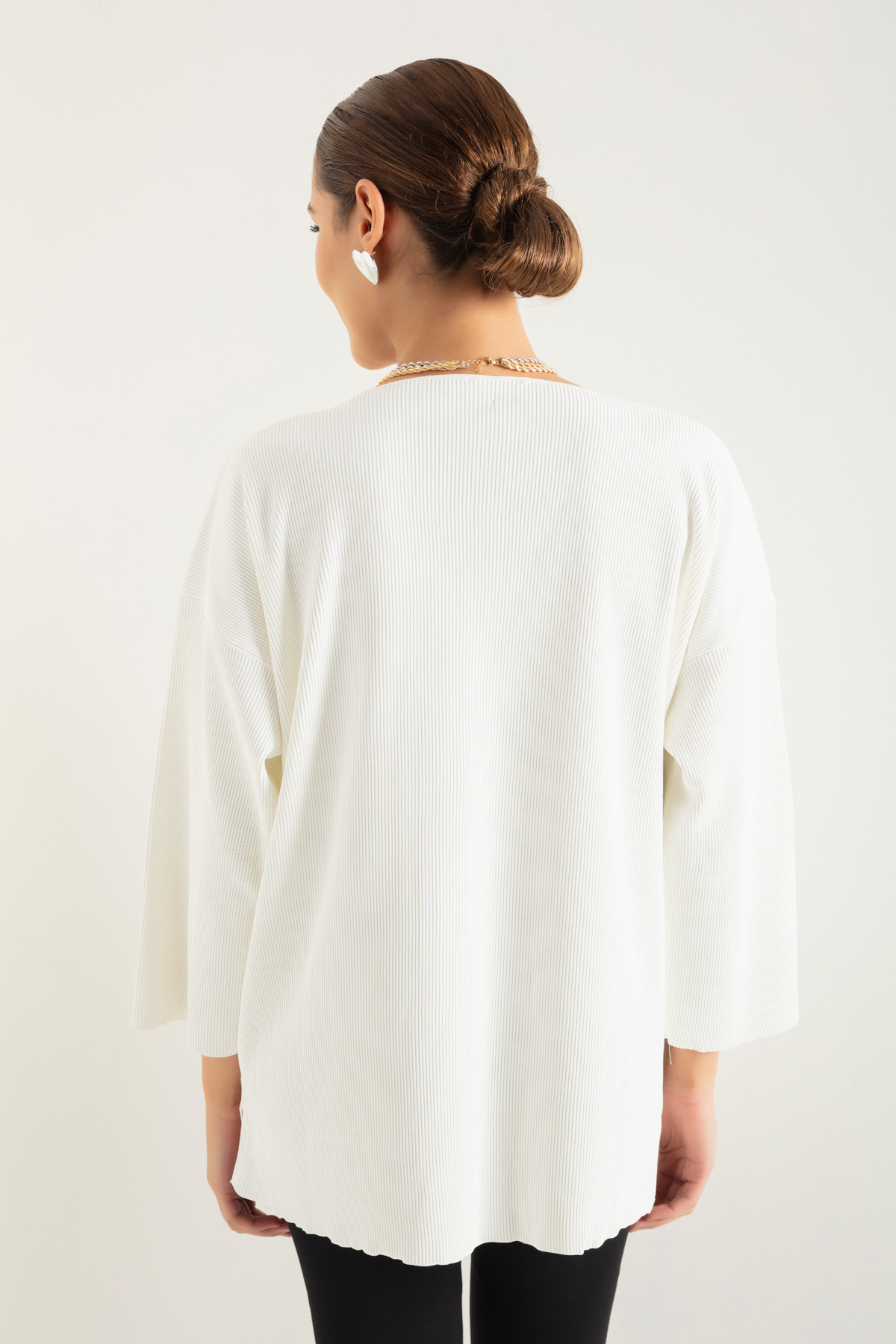 Women's White V-Neck Sweater