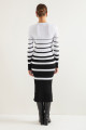Women's Black Striped Knitwear Dress