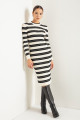 Women's Ecru Striped Knitwear Dress