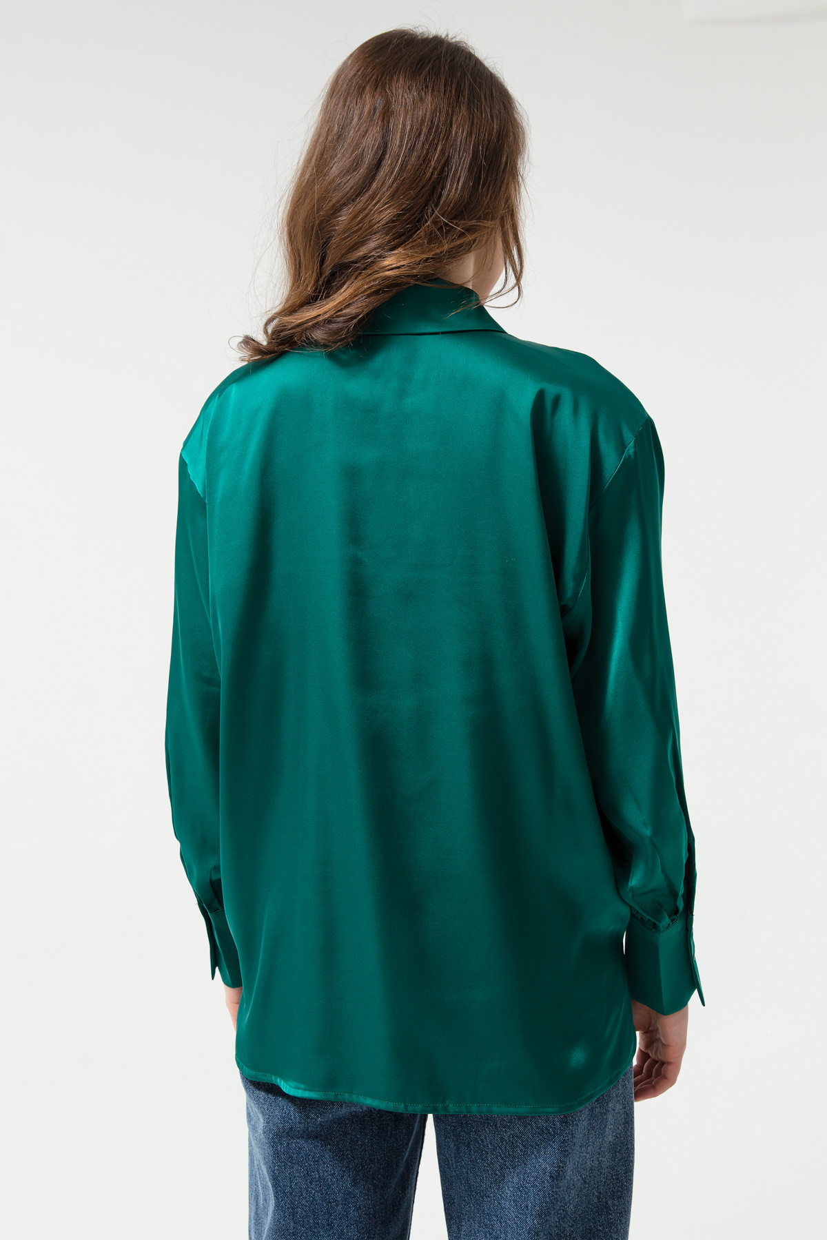 Women's Green Satin Shirt