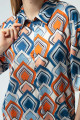 Women's Orange Zipper Detailed Blouse