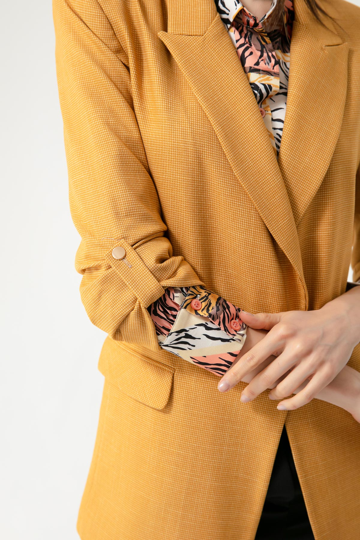 Women's Mustard Epaulette Detailed Jacket